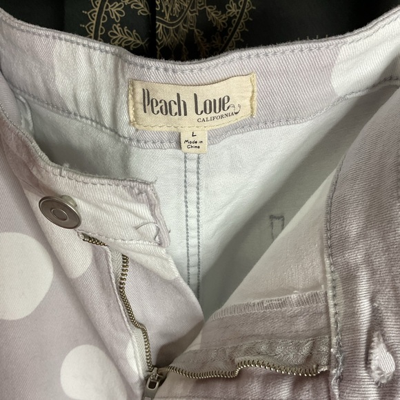 NWOT Peach Love Polka Dot Flare Jeans - Picture 5 of 8